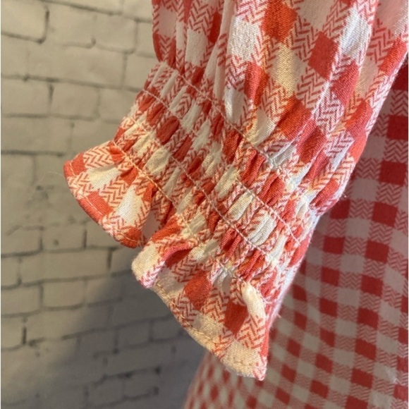 Urban Outfitters Red Plaid Smocked Mini Dress S Vacation Grunge Smocked 90’s Y2K - Picture 9 of 12